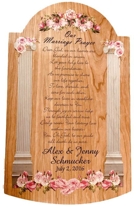 Our Marriage Prayer Plaque Star Laser Commercial And Retail Engraving